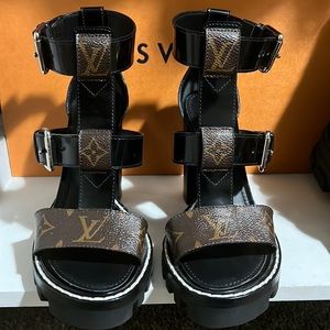 Louis Vuitton star trail monogram heel sandal